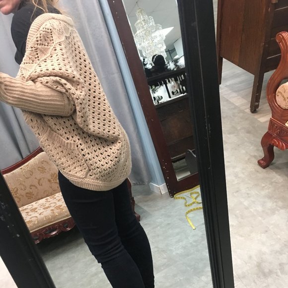 Dolman Batwing Sleeve Crochet & Knit Cardigan NWOT - Picture 10 of 16